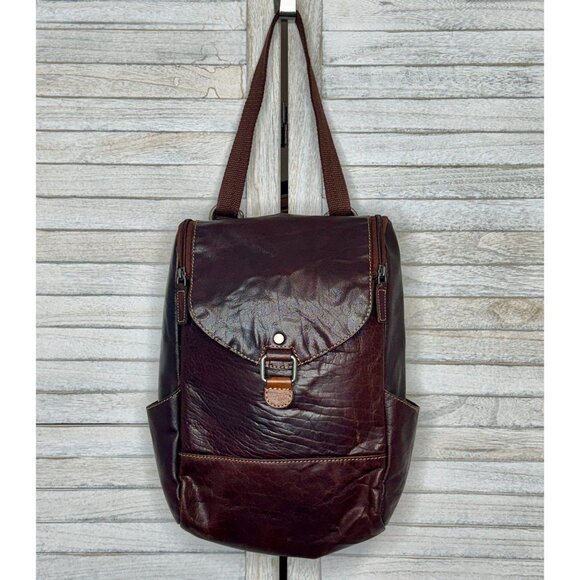 Jack Georges Voyager Oxblood Leather‎ Convertible Backpack - Picture 1 of 9